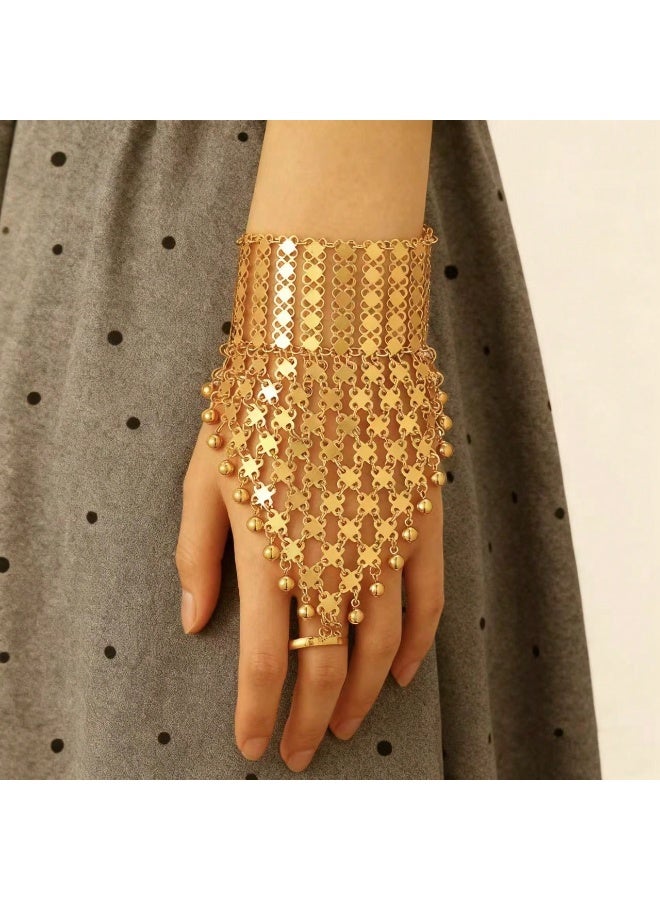 Saudi Founding Day Luxury Hand Bracelet – Eye-Catching Ornate Design, Lightweight & Comfortable for Long Wear, Adds a Rich Traditional Touch to Your Look - Image 2